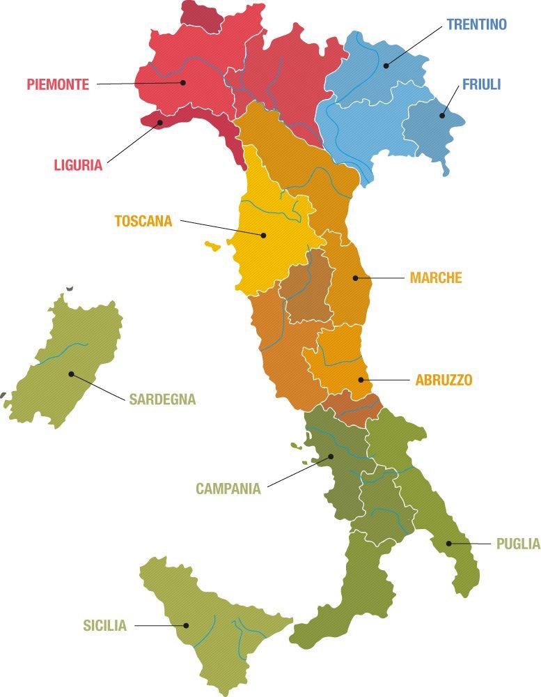 Wijnmakers per regio Italië